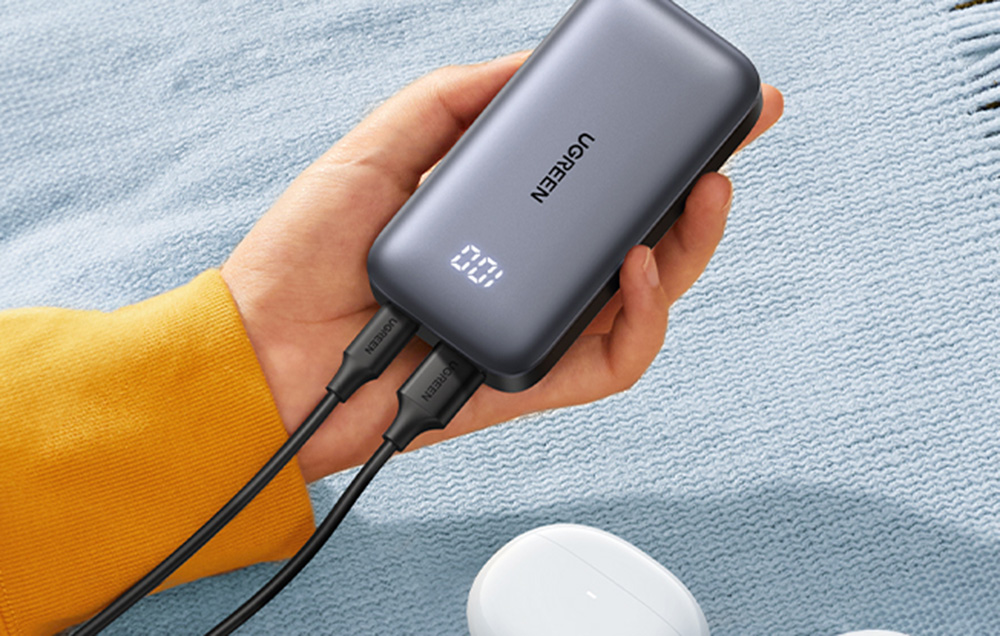 Powerbank 10000mAh Ugreen Nexode PB502, USB + USB-C, 30W PD (fekete)-5