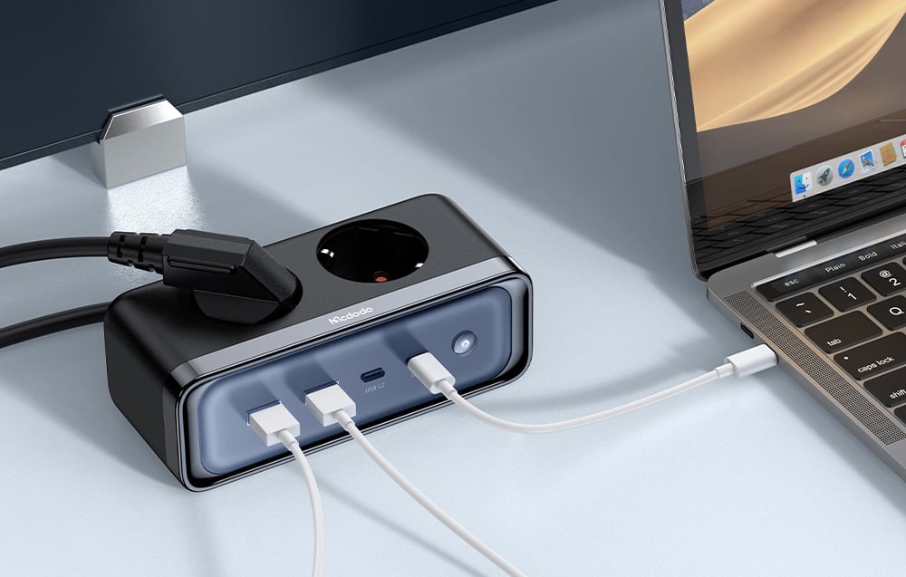 Hálózati elosztó 2 aljzattal 6in1, 2x USB-C, 2x USB-A Mcdodo CH-4610, EU (fekete)-6