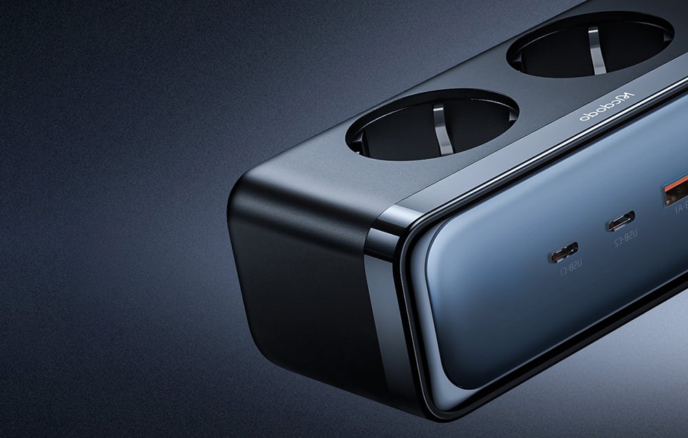 Hálózati elosztó 2 aljzattal 6in1, 2x USB-C, 2x USB-A Mcdodo CH-4610, EU (fekete)-2