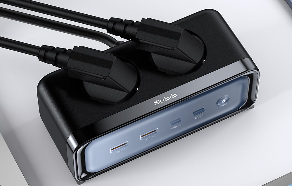 Hálózati elosztó 2 aljzattal 6in1, 2x USB-C, 2x USB-A Mcdodo CH-4610, EU (fekete)-11