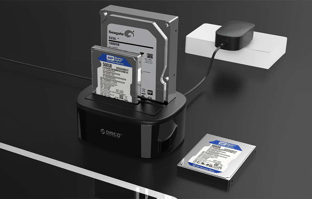Orico HDD Dokkoló Állomás 3.5 Inch Két Rekeszes USB-A 3.0-4