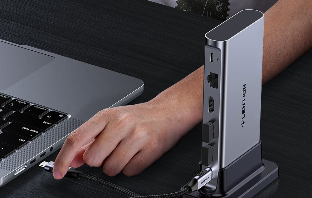 Lention dokkoló állomás AV USB-C szürke-2