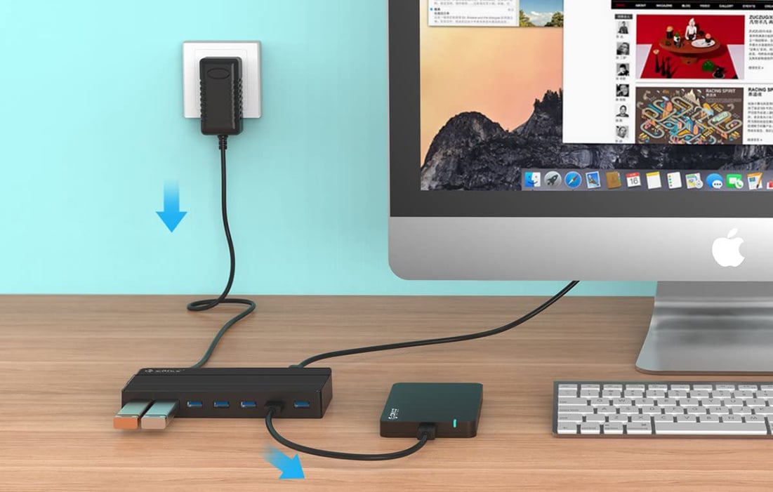 Orico 7xUSB 3.0 Hub Adapter (fekete) USB elosztó-2