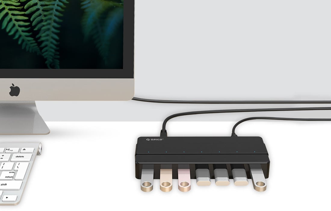 Orico 7xUSB 3.0 Hub Adapter (fekete) USB elosztó-1