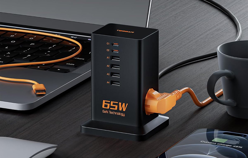 TESSAN TS-FS02DE00 hálózati elosztó USB-A, USB-C portokkal-1