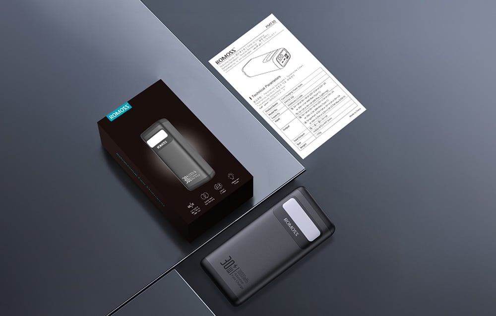 Powerbank PMT30 Romoss 30000mAh 30W (fekete)-10