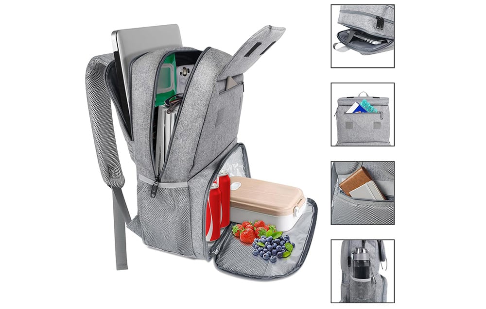 Lunch / Laptop hátizsák 15.6'' Matein 1161 Szürke USB-6