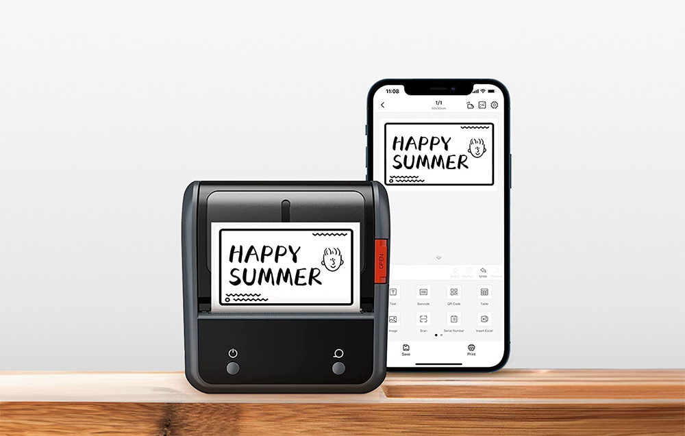 Niimbot B3S_P thermo, termikus címkenyomtató szürke Bluetooth-5