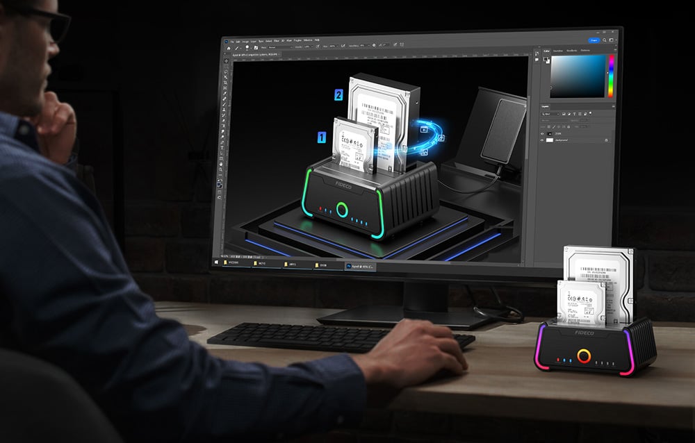 Külső HDD Állomás Kettős Fiókkal FIDECO YPZ230R-2