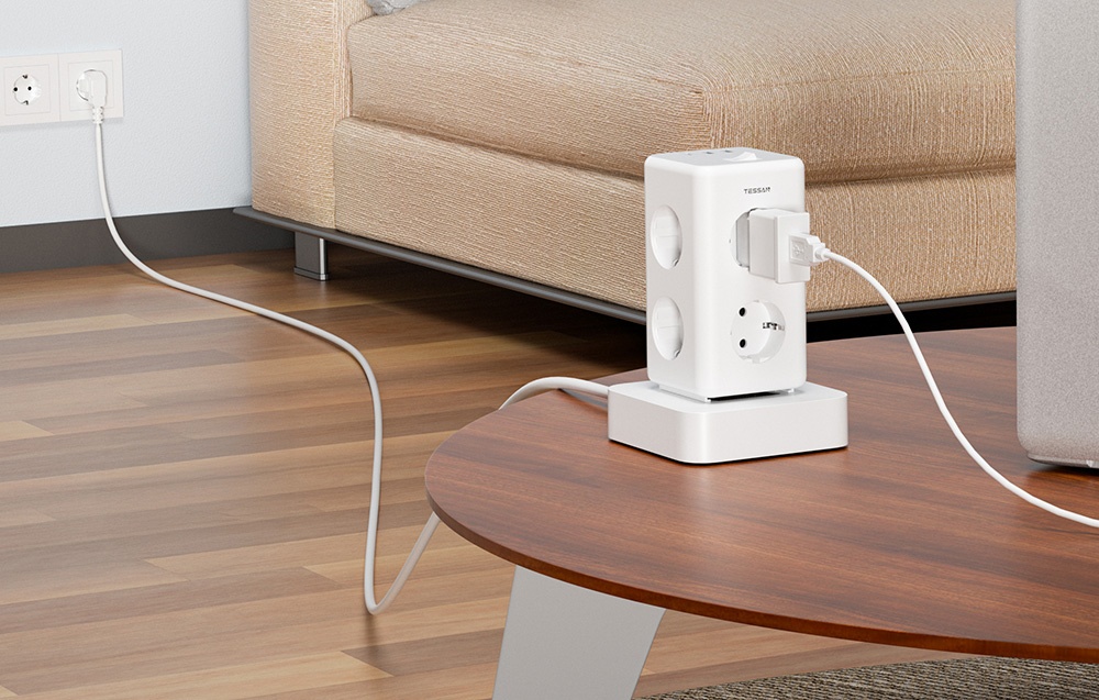 Tessan TS-306TS-C hálózati elosztó USB porttal (fehér)-3