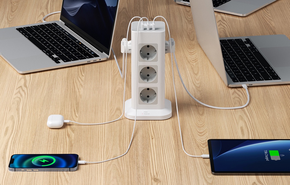  Elosztó USB porttal Tessan TS-TPS04-DE (fehér)-1