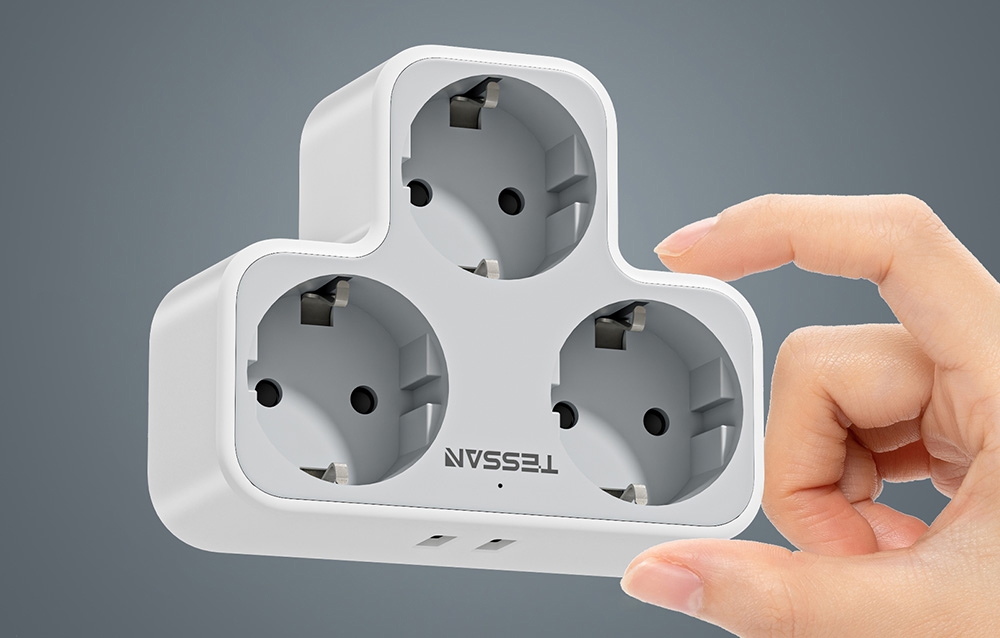 Tessan Fali Elosztó TS-331 USB portokkal-2