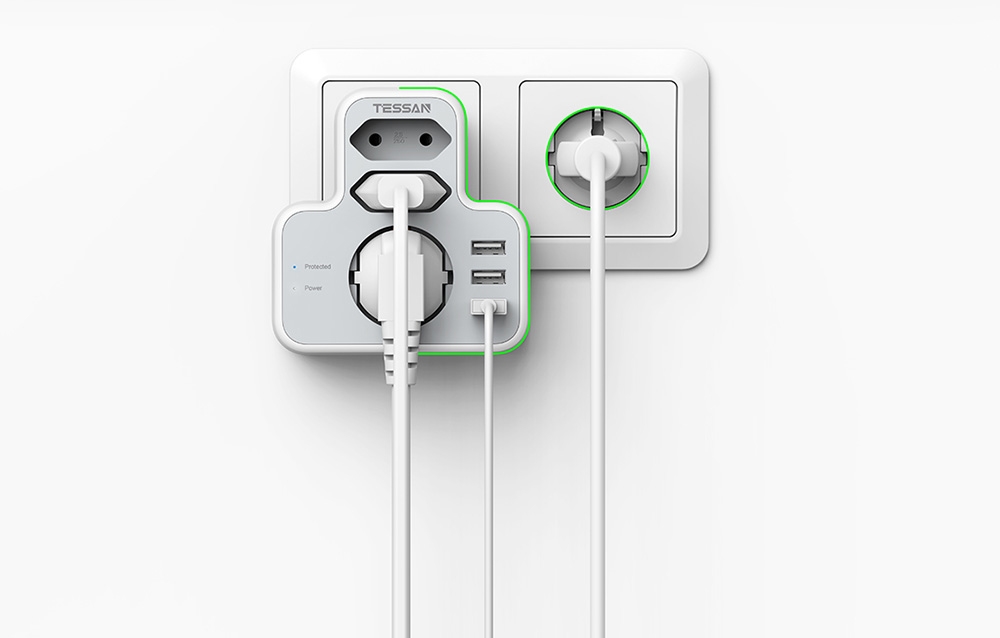 Tessan fali aljzat, elosztó TS-327 USB porttal-5