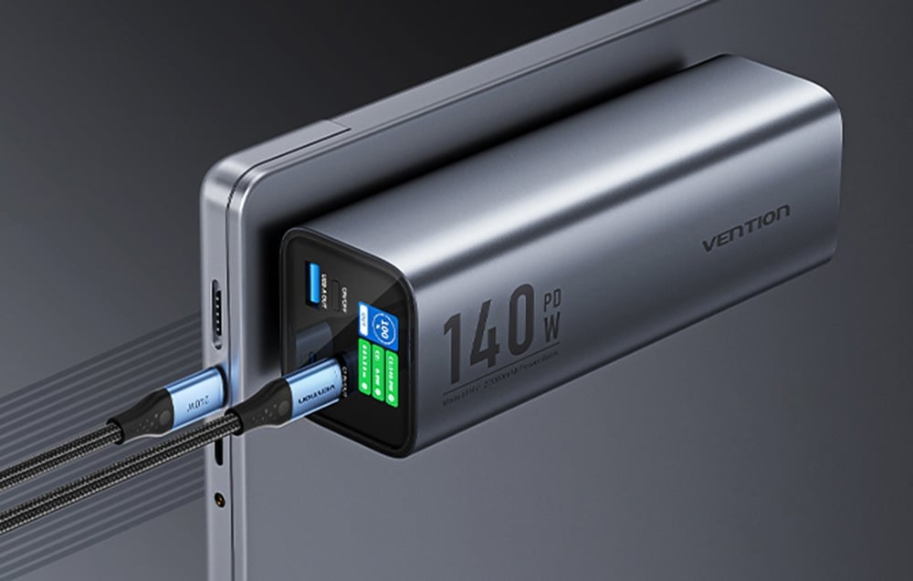 Powerbank Vention LED kijelző 27000mAh 140W FHVH0 (szürke)-4