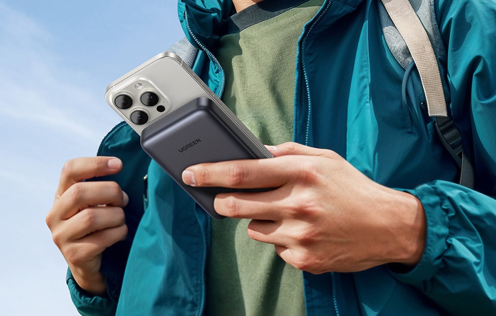 Magnetic Power Bank Ugreen 10000 mAh magsafe fekete-szürke-3
