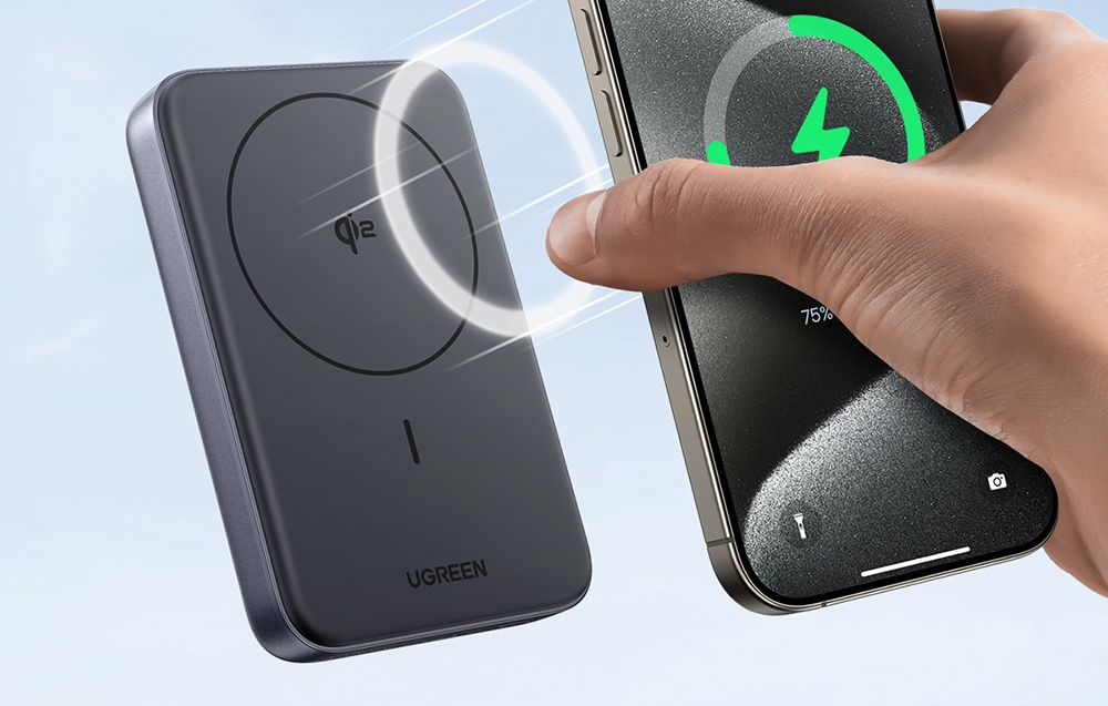 Magnetic Power Bank Ugreen 10000 mAh magsafe fekete-szürke-4