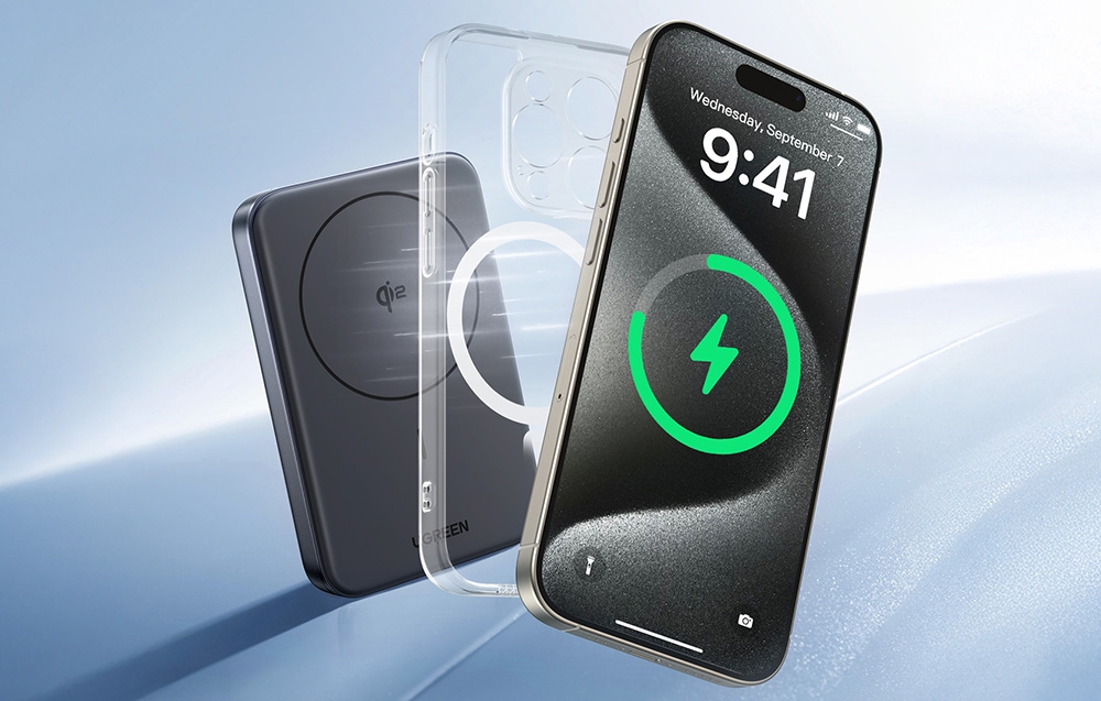 Magnetic Power Bank Ugreen 10000 mAh magsafe fekete-szürke-5