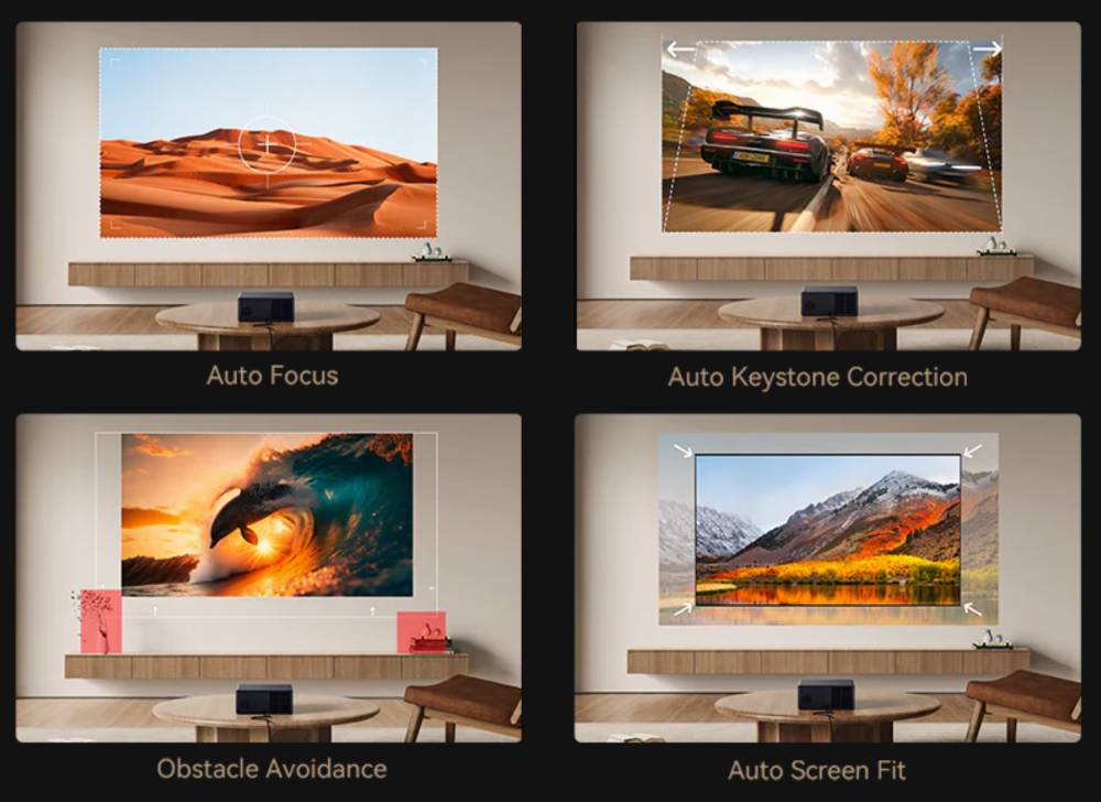 Wanbo Projektor X5 Pro 140 hüvelyk, 1080P Android TV 11-gyel, Két sávos Wi-Fi, Sötétkék EU-2