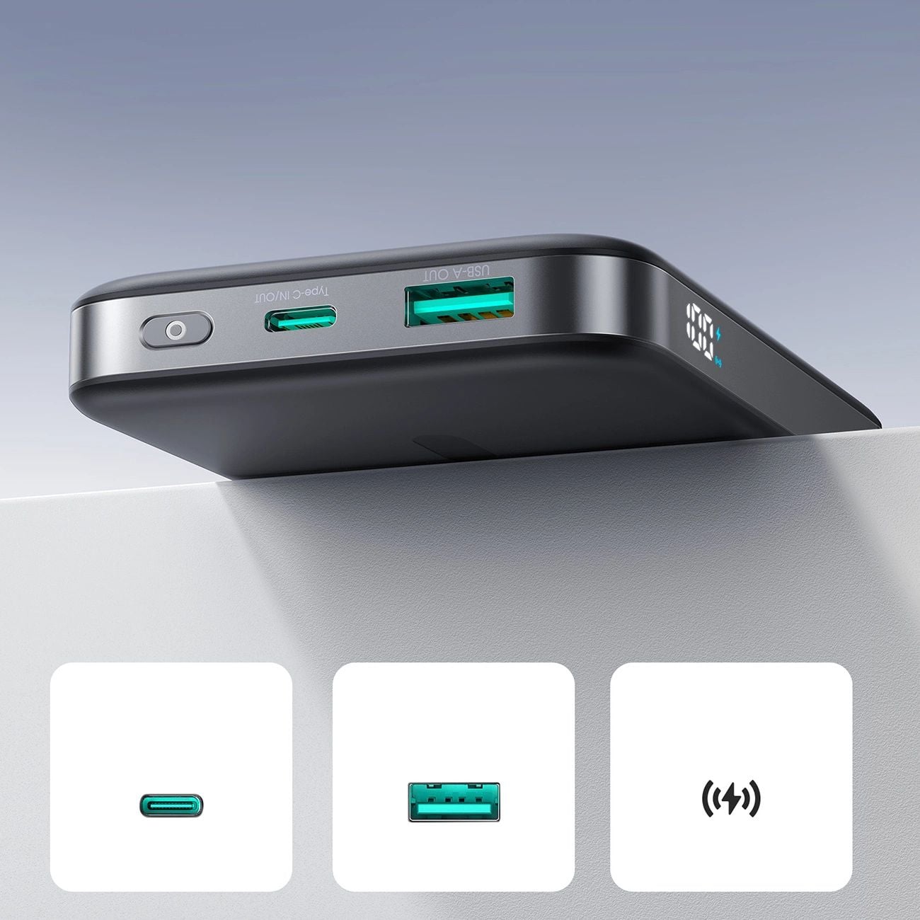 Joyroom JR-PBM12 10000mAh 22.5W Qi2 Powerbank, MagSafe-kompatibilis, gyűrűs talppal - Fekete-1