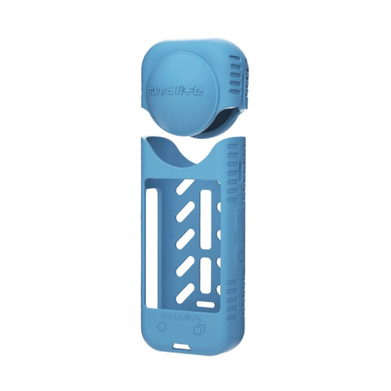 Silicone védőtok + lencsevédő Sunnylife for Insta360 X4 (kék) tok-0