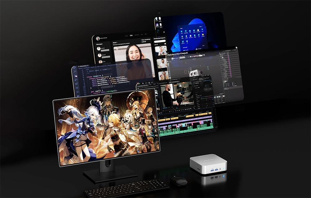 Mini-PC GEEKOM A8 Ryzen 7 8745HS 32GB RAM 1TB + Win11 Pro-5