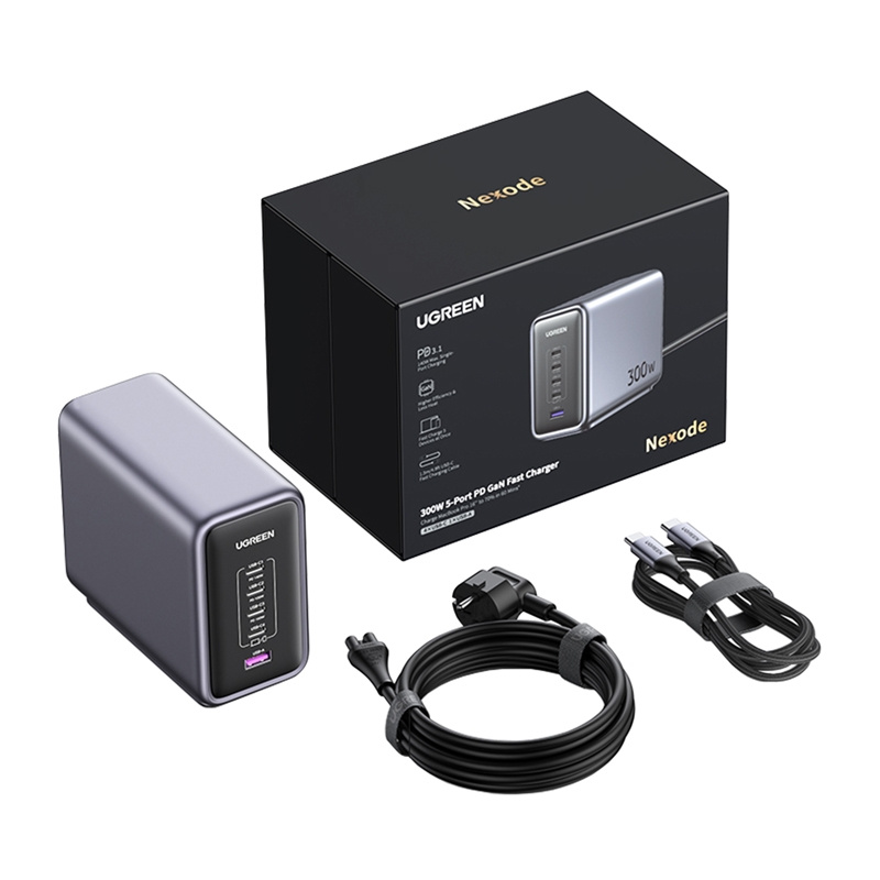 UGREEN CD333 Nexode 300W 5-Port PD GaN Töltő Szürke-3