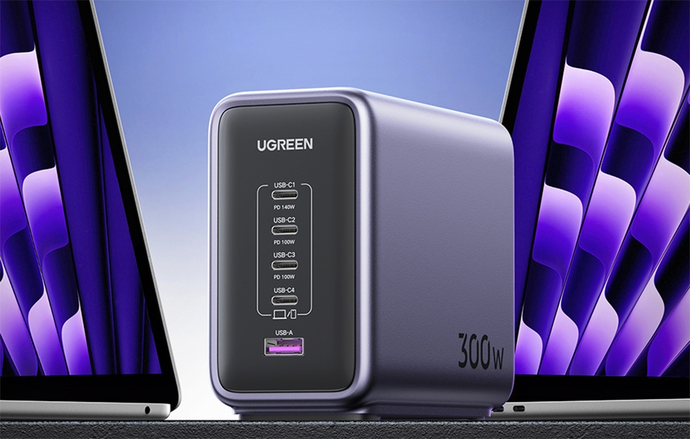 UGREEN CD333 Nexode 300W 5-Port PD GaN Töltő Szürke-4