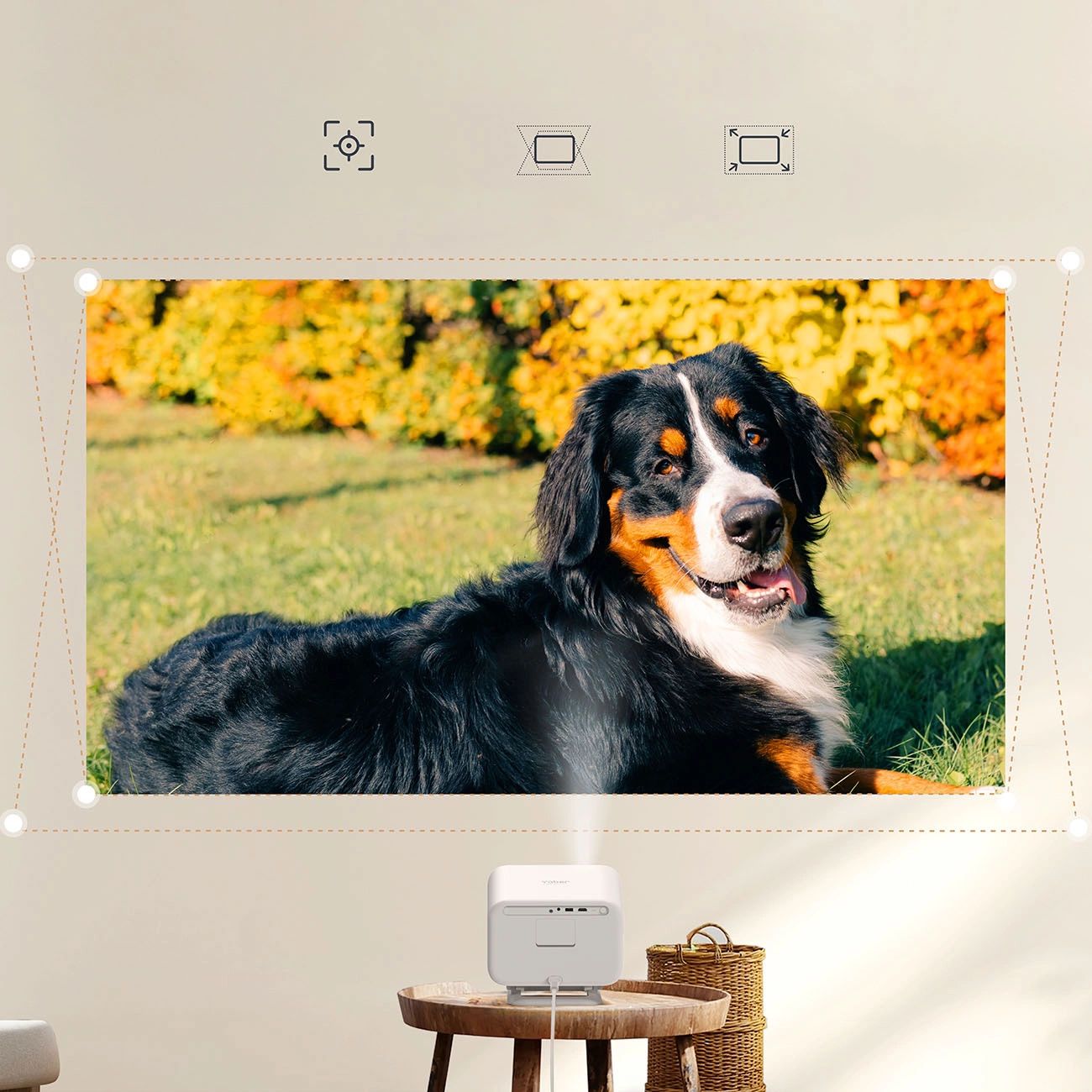 Yaber L2 Plus LCD FullHD 1080p Multimédiás Projektor JBL Hangszórókkal - Bézs-4