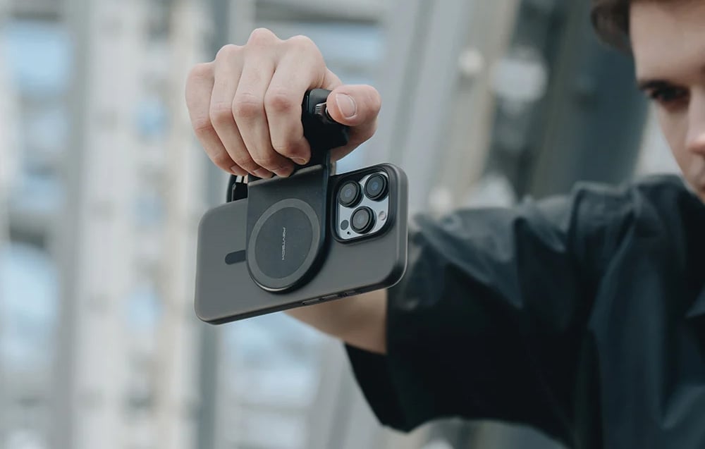 PGYTech telefontartó beépített powerbankkal (fekete) tok-2