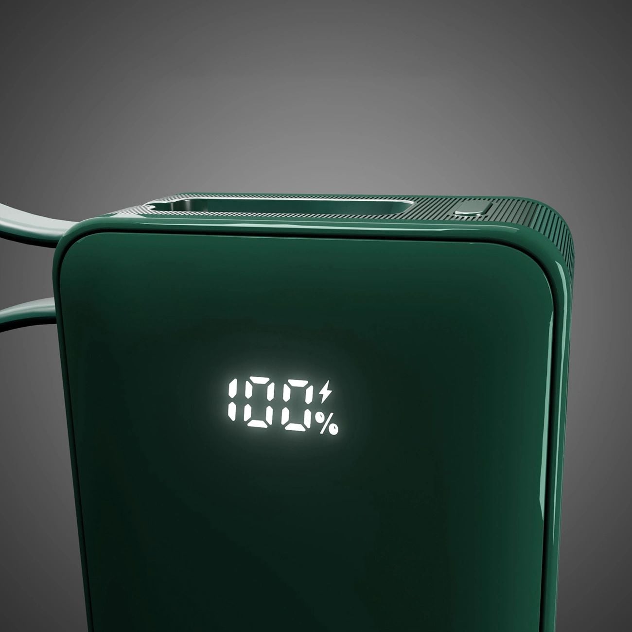 Powerbank SBS 10000 mAh 20W beépített USB-C kábellel és digitális kijelzővel - zöld-4