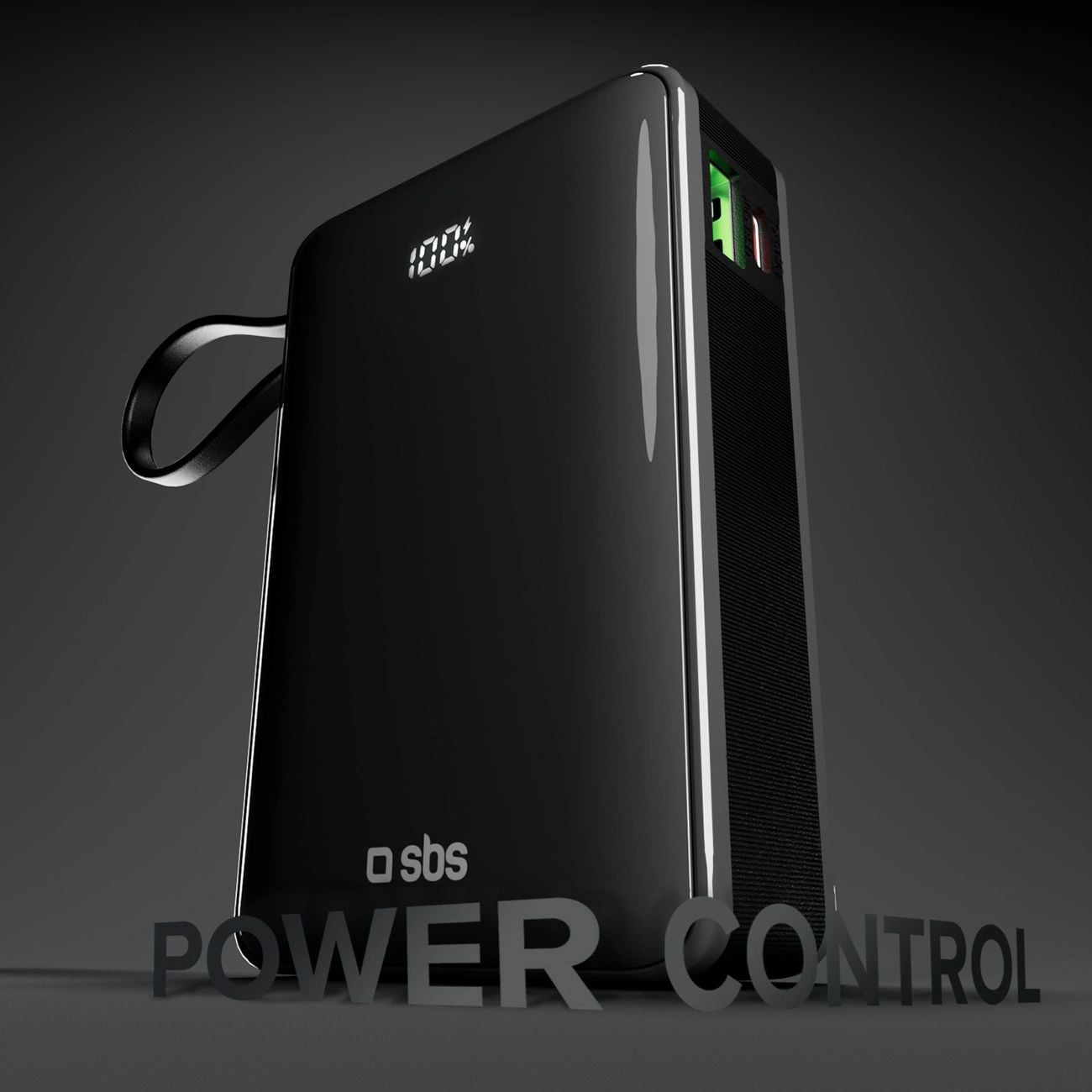 Powerbank SBS 20000 mAh 20W beépített USB-C kábellel és digitális kijelzővel - fekete-7
