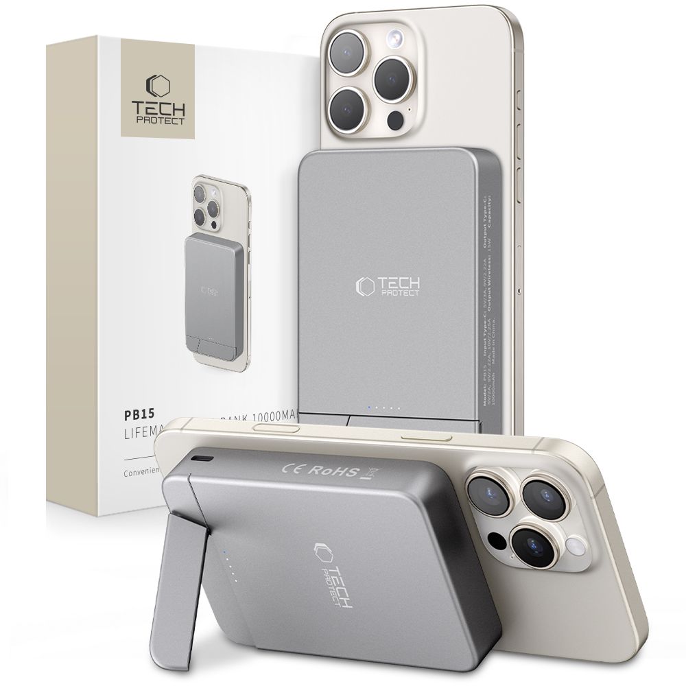 Tech-protect Pb15 Lifemag Magsafe Power Bank 10000mah Űrszürke-0