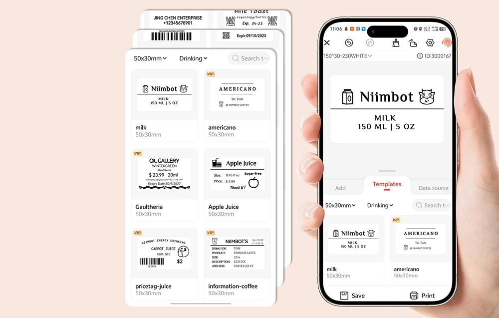 Hordozható címkenyomtató Niimbot B21 Pro (zöld)-9