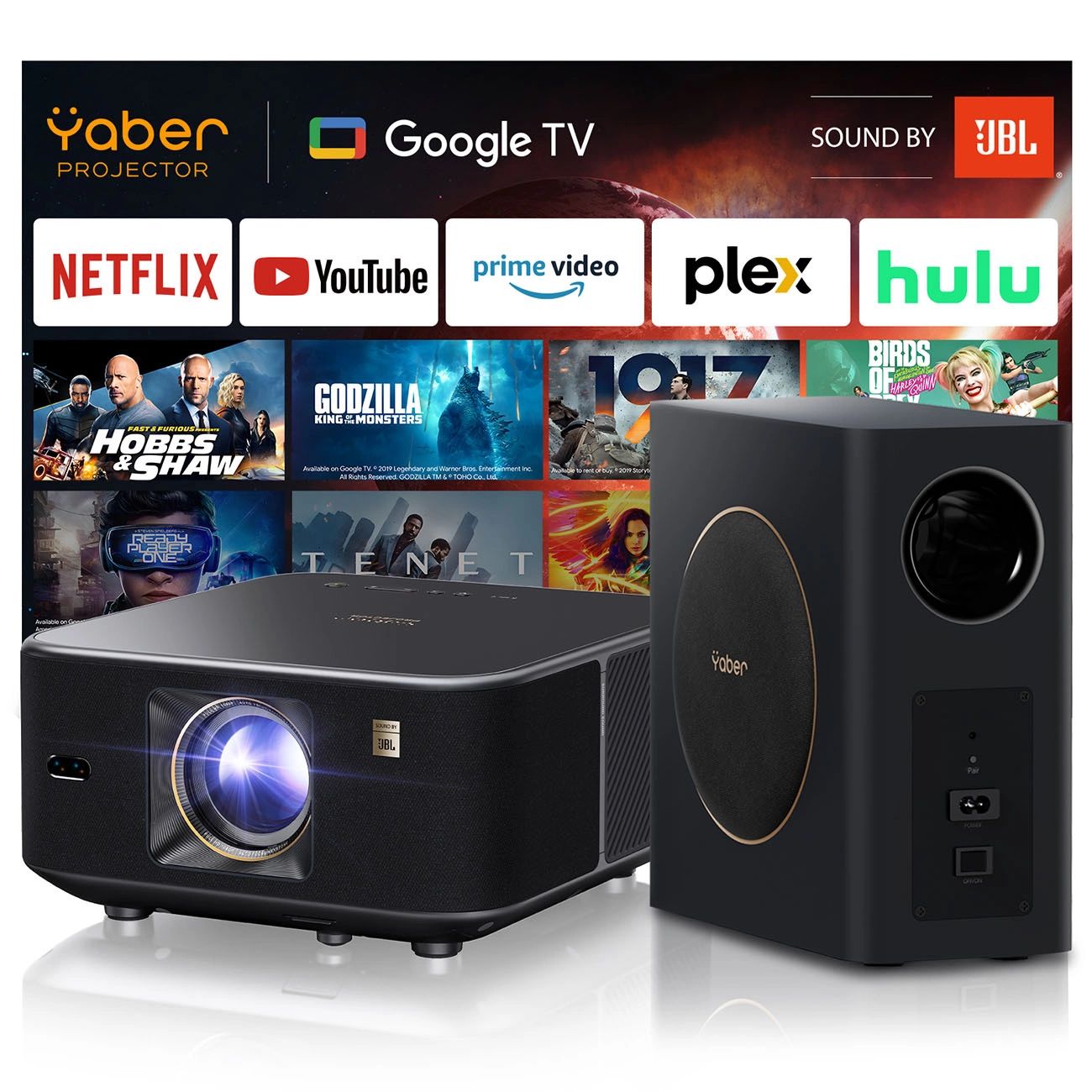 Yaber K3 Pro LCD FullHD 1080p Multimédia Projektor JBL Hangszórókkal és Mélynyomóval - Fekete-26
