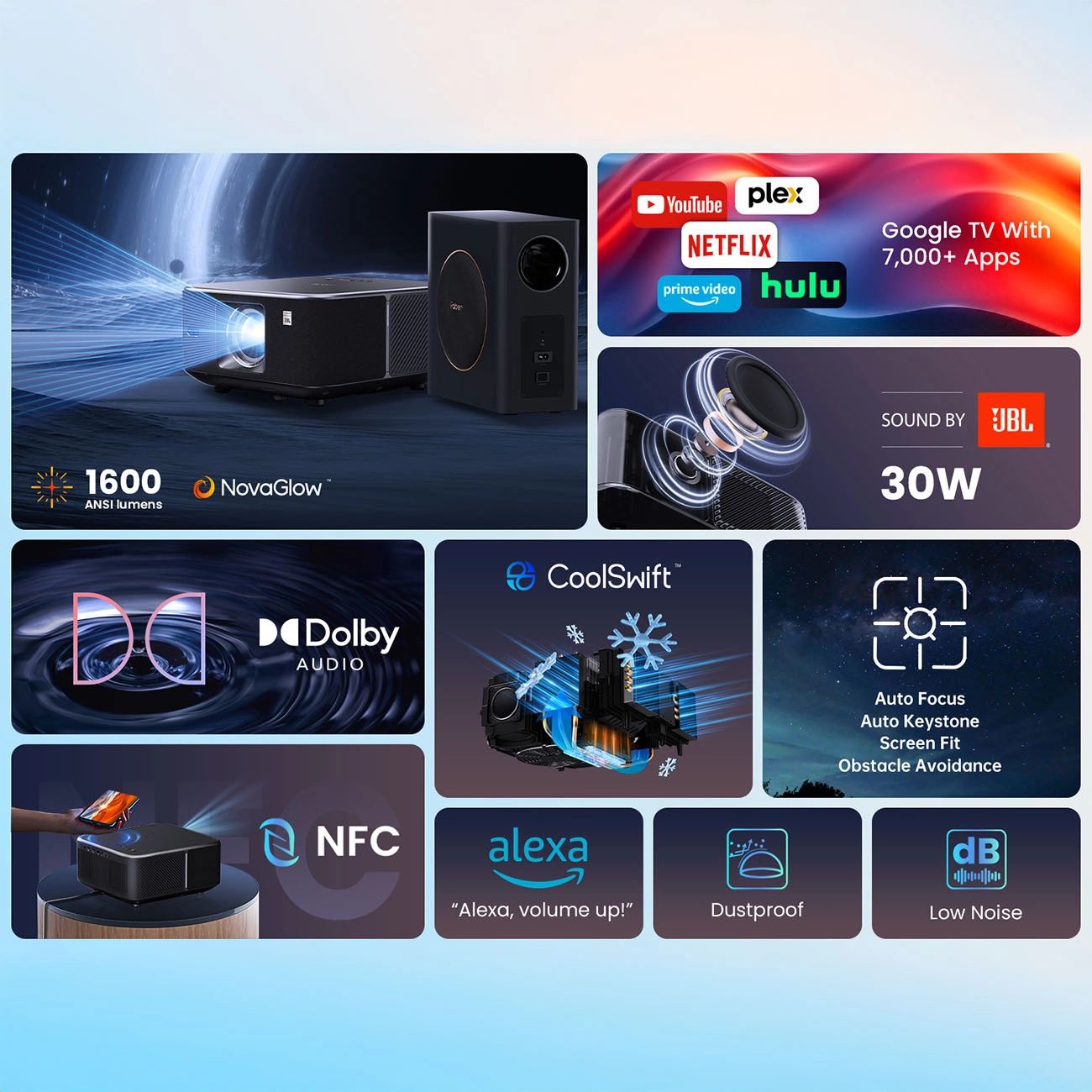 Yaber K3 Pro LCD FullHD 1080p Multimédia Projektor JBL Hangszórókkal és Mélynyomóval - Fekete-11