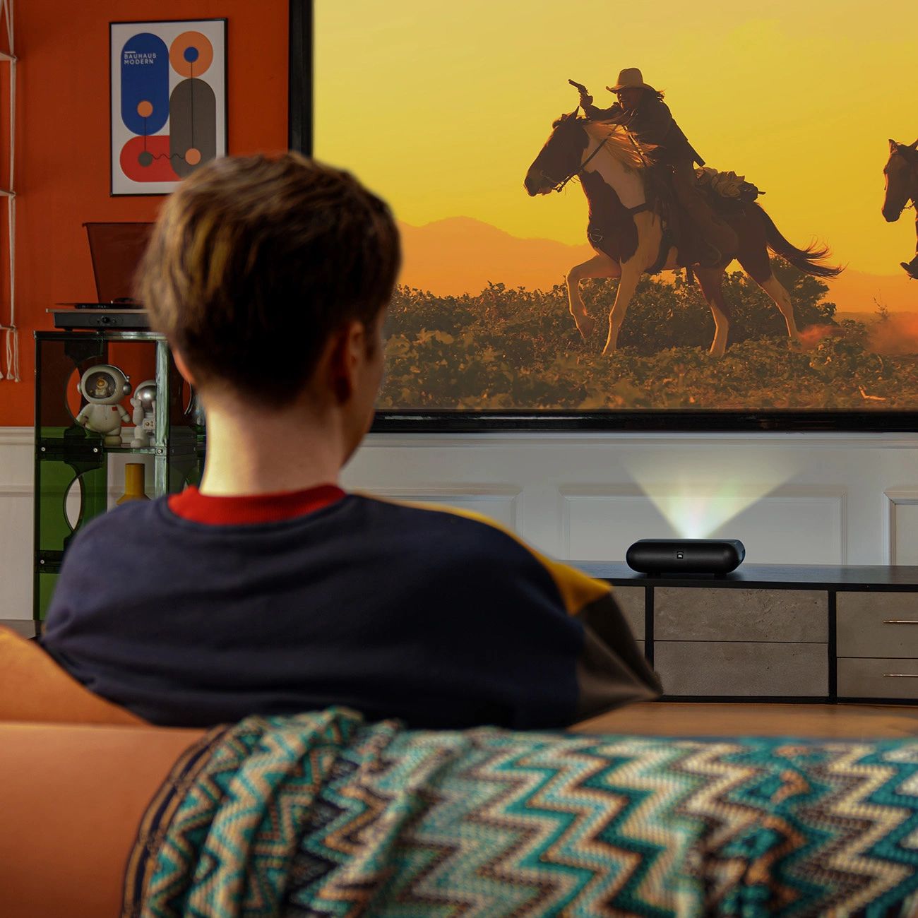Yaber K300s Multimédiás Lézer RGB FullHD 1080p Projektor JBL Hangszórókkal - Fekete-5