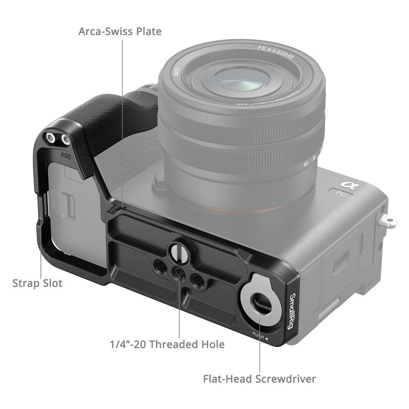 Smallrig 4797 L-Shape Mount Plate with Silicone Handle for Sony Alpha 7C II / Alpha 7CR-2