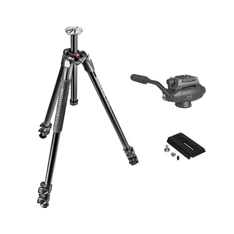 Manfrotto 290 Xtra Tripod + Gitzo G2180 Fluid fej + 501PL cseretalp Kit-0