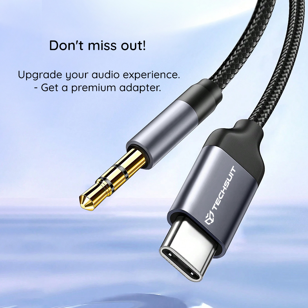 Techsuit - Prémium Kábel Adapter FuseXound (AC11) - Type-C - 3.5mm Jack, Hi-Fi Minőség, DAC Chip, PVC, 0.5m - Szürke-3