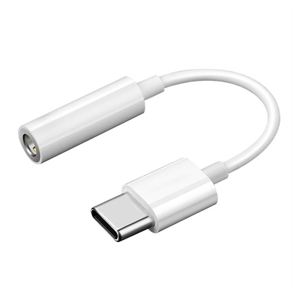 Techsuit - (2 darabos) Kábeladapter FuseXound (AC18) - Type-C-ről 3,5 mm-es Jack-re, 3A, Plug and Play, Fonott - Fehér-2