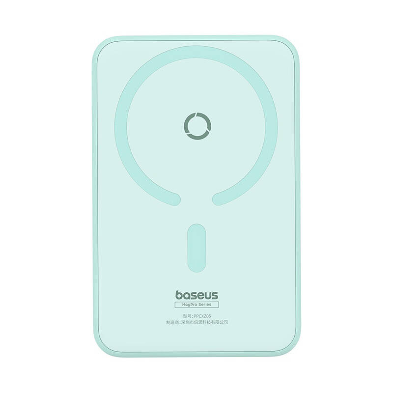 Baseus MagPro Mágneses Powerbank, 5000mAh, 20W, MagSafe (menta)-12