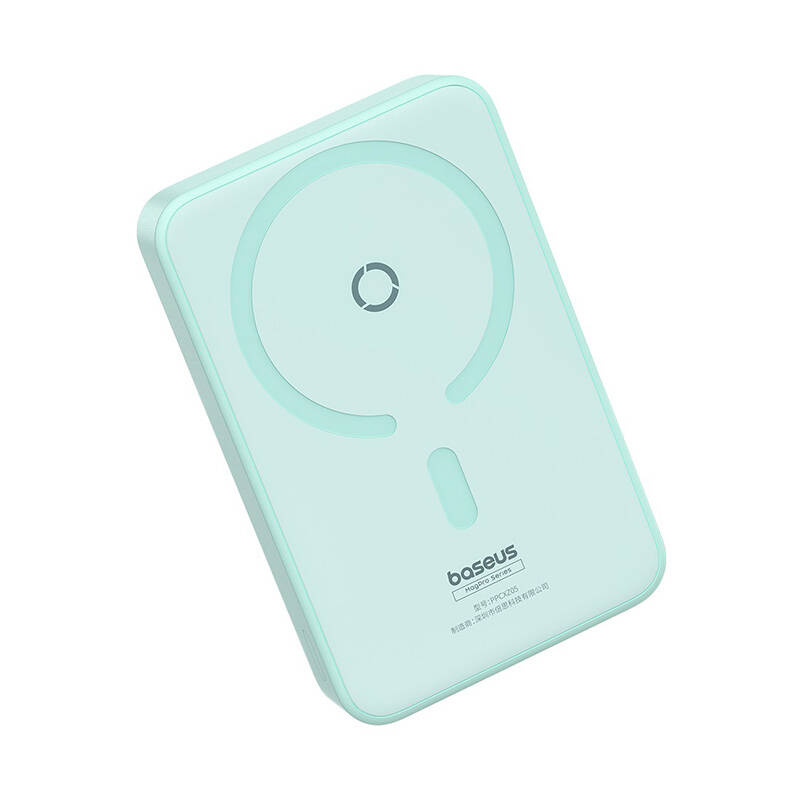 Baseus MagPro Mágneses Powerbank, 5000mAh, 20W, MagSafe (menta)-8