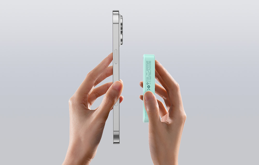 Baseus MagPro Mágneses Powerbank, 5000mAh, 20W, MagSafe (menta)-1