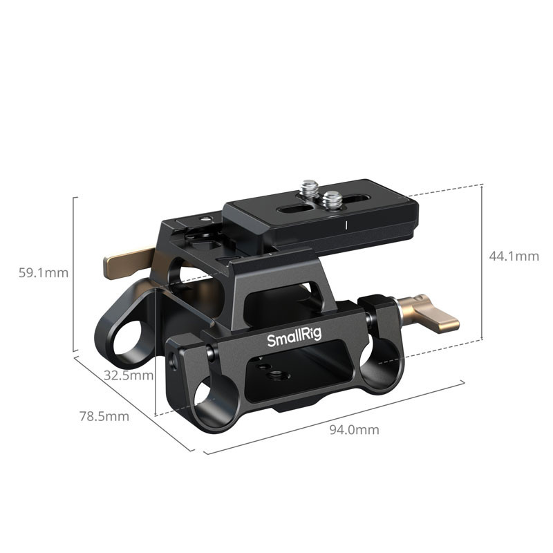 Smallrig 5365 Arca-Type Mount Plate Kit with 15mm Dual Rod Clamp-1