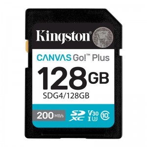 Kingston SDXC 128GB Canvas Go Plus Gen4 200R C10 UHS-I U3 V30 memóriakártya