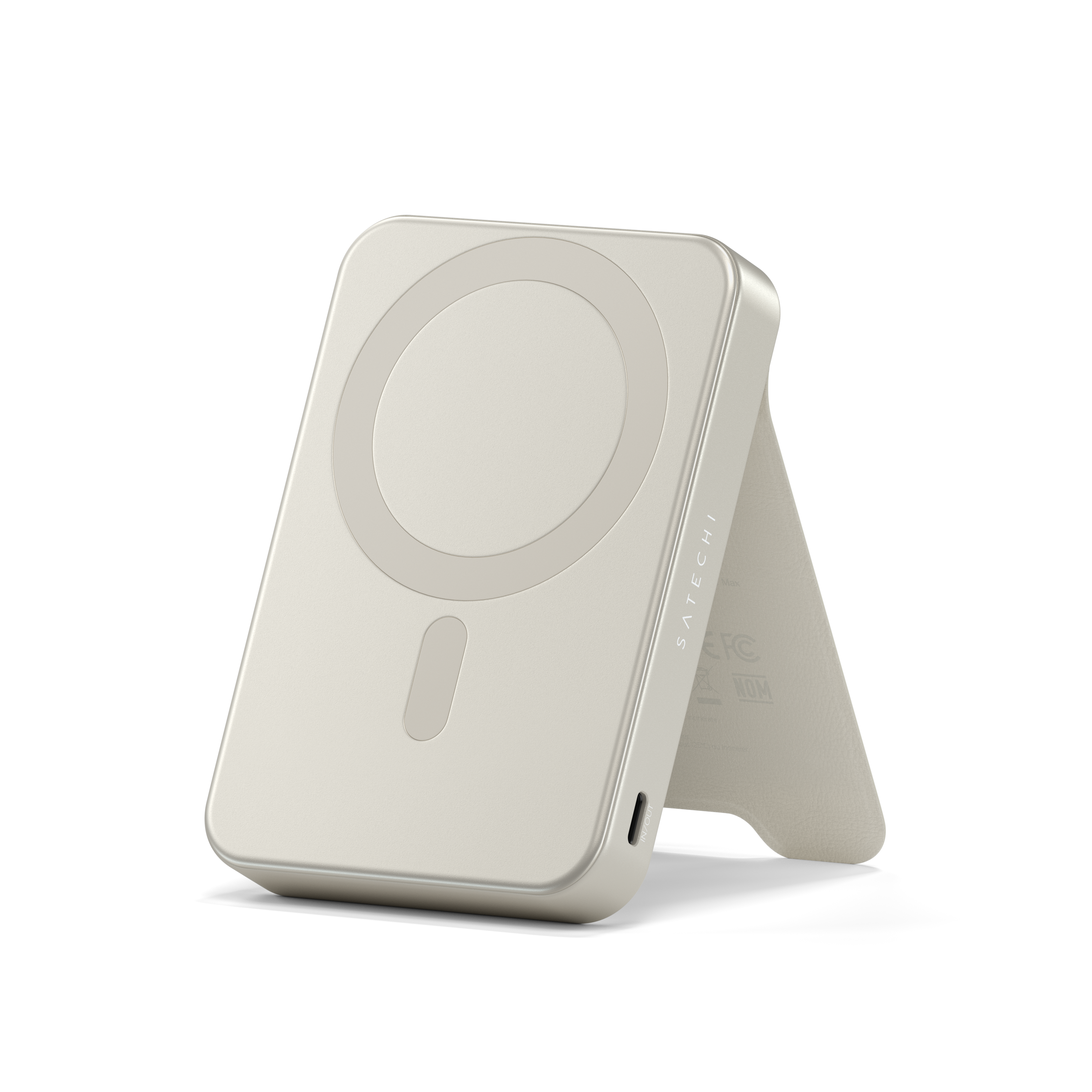 Satechi Qi2 10K Magsafe Powerbank állvánnyal - Homokszínű-0