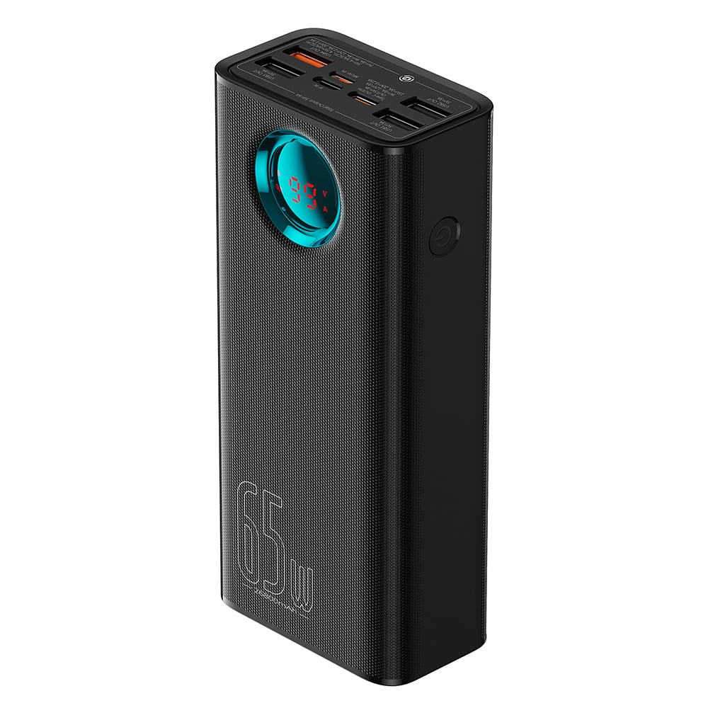 Baseus - Power Bank (P10022402113-00) - 4x USB, Type-C, Lightning, Micro-USB, Gyors töltés, 65W, 26800mAh, USB-C kábel - Fekete-2