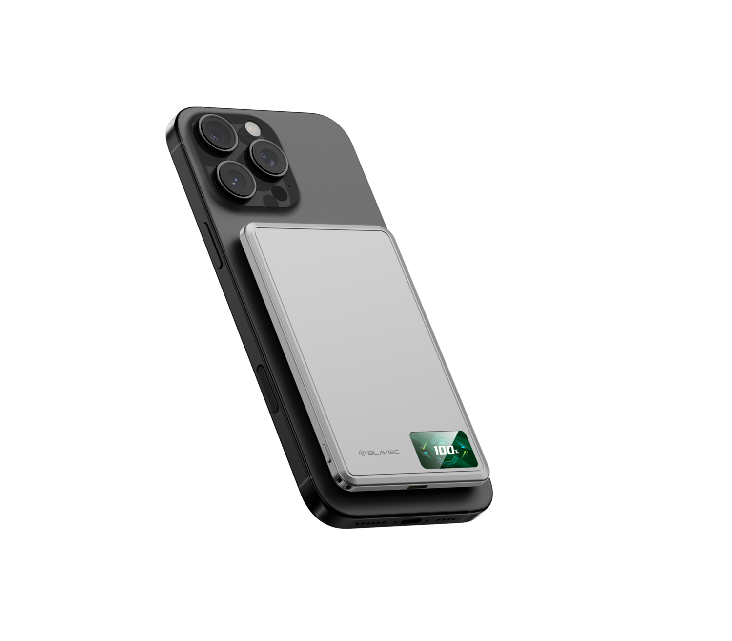 Blavec Power Bank 5000mAh BJ-03 Ultra Slim 7,8mm - Type C - 22,5W mágneses Magsafe 3 az 1-ben (PBBJ03-MC5G) szürke,-11