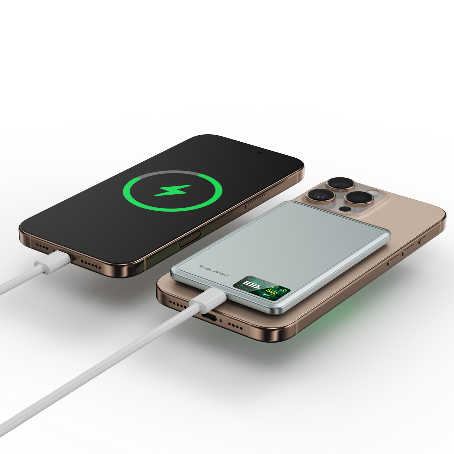 Blavec Powerbank 10000mAh BJ-03 Slim 13,5mm - Type C - 22,5W mágneses Magsafe 3 az 1-ben (PBBJ03-MC10G) szürke-9