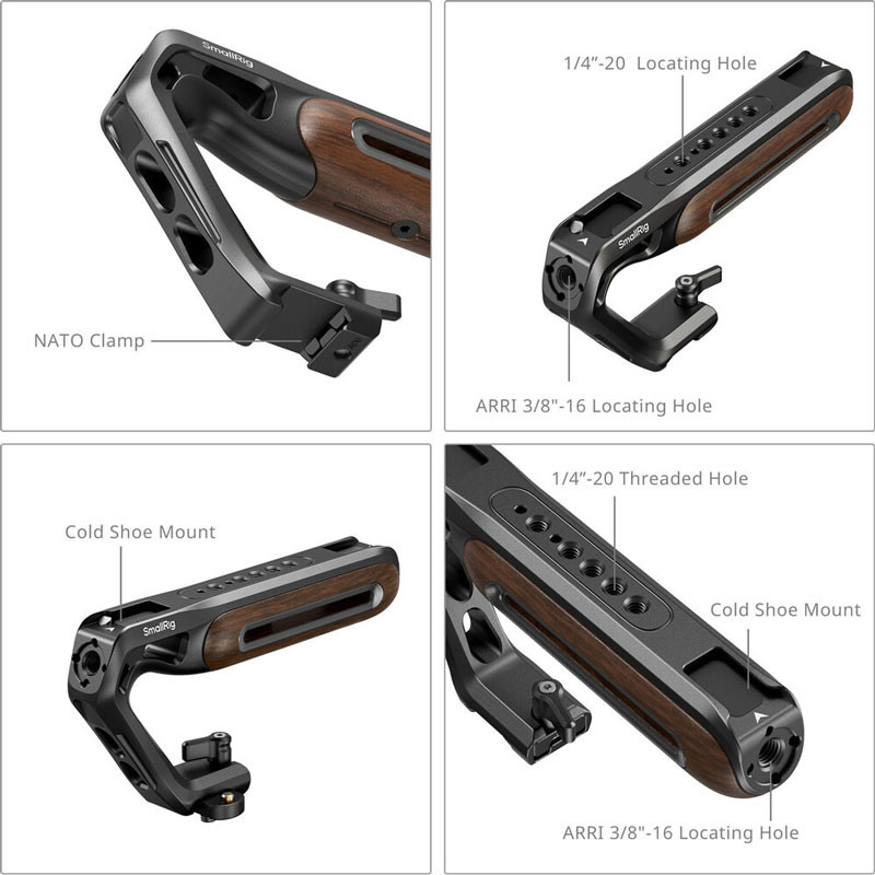 Smallrig 5251 Wooden Top Handle with NATO Clamp-2